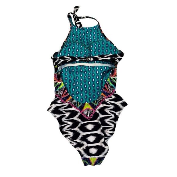 RINA TURK AFRICANA HIGH NECK ONE PIECE SWIMSUIT GORGEOUS SIZE 10 - Picture 2 of 8